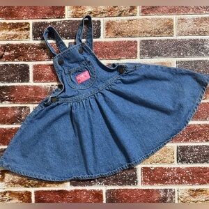 Vintage OshKosh USA denim skirtall 4t full circle overalls dress
